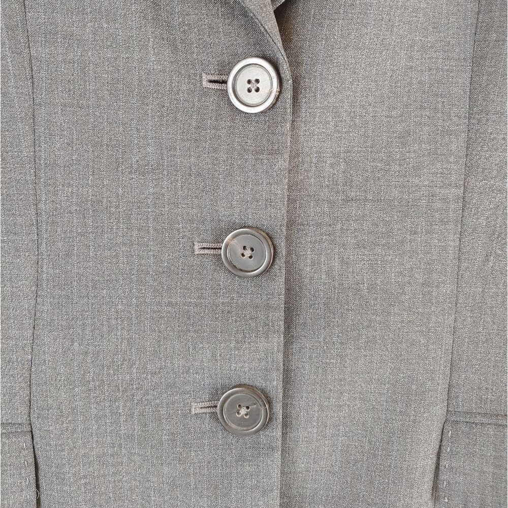 Elie Tahari wool blazer gray color classic fit casual jacket office career sz 6 - Picture 7 of 12